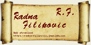 Radna Filipović vizit kartica